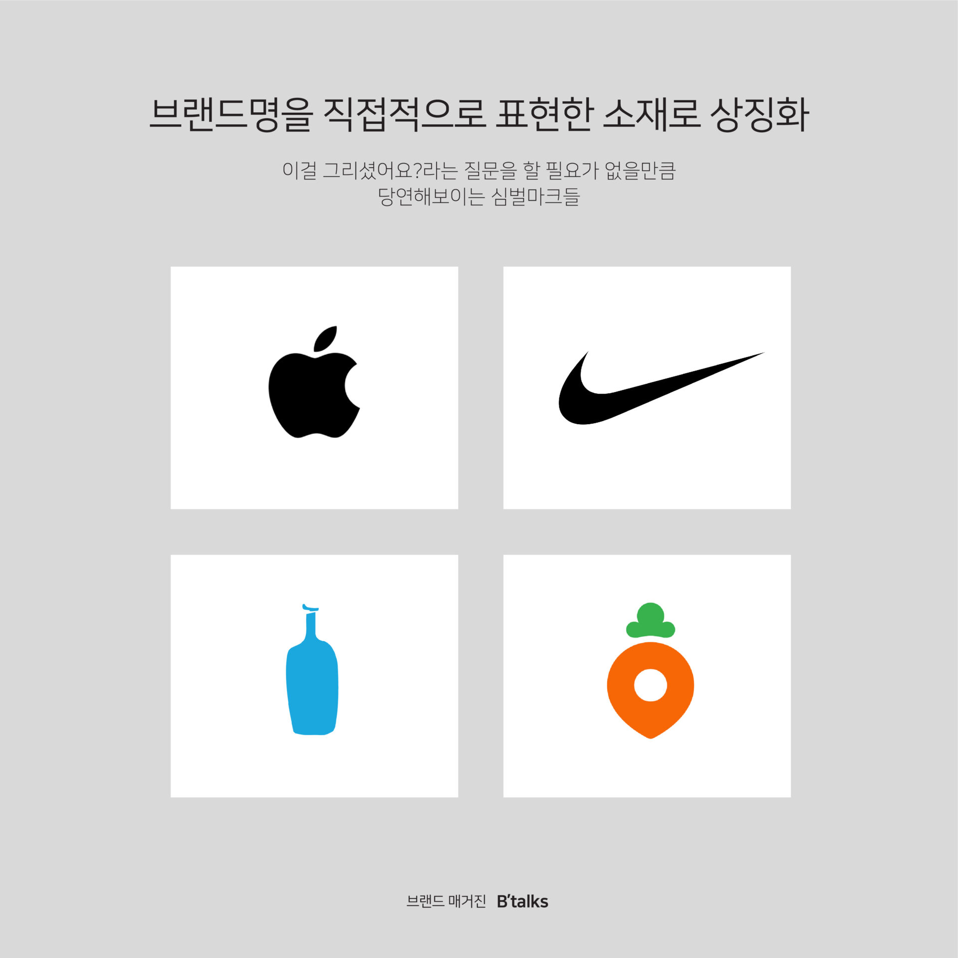 브랜드 네임과 상징물의 상관 관계